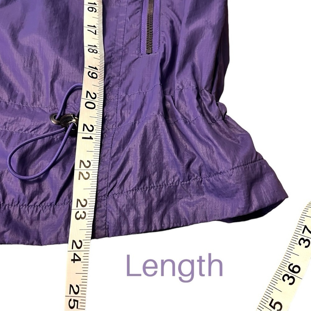 Lole Lightweight Mesh Lined Nylon Windbreaker Jacket with Hood in Violet Small - Picture 12 of 16
